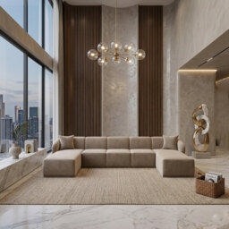 5 Seater Velvet Modular Corner Sofa