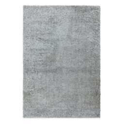 Natonia Shiny Shaggy Silver Area Rug