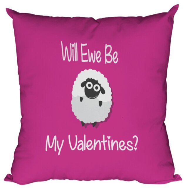 Dawsonville Will Ewe Be My Valentines? Luxury Valentines Cushion