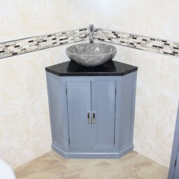 Andrin 550mm Single Bathroom Vanity with Vessel Stone Basin