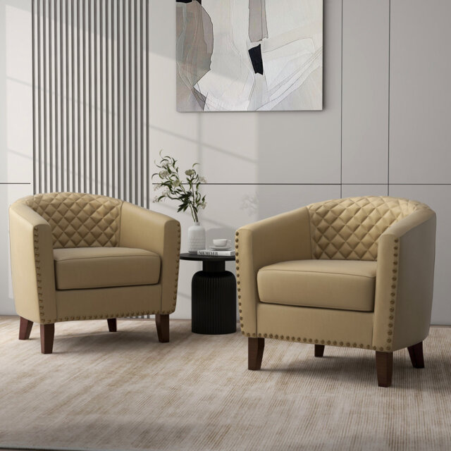 Edvardas Ticon 73.9 Cm Wide Tufted Barrel Chair