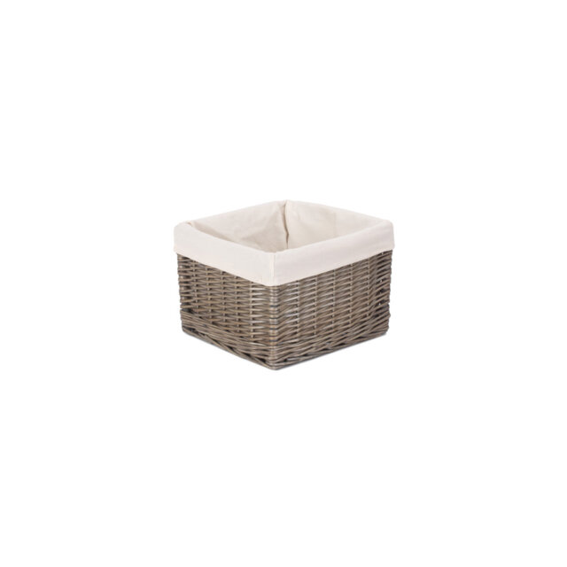 Square Wicker Storage Basket with Lining