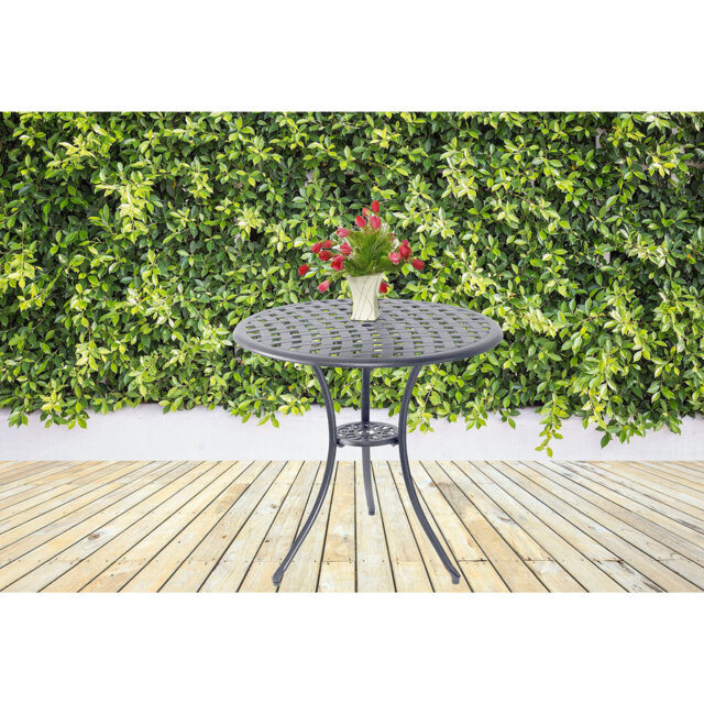 OSHOWA Garden & Patio White Cast Aluminium Bistro Table