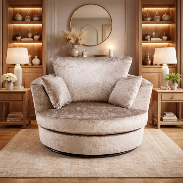 Velvet Swivel Armchair