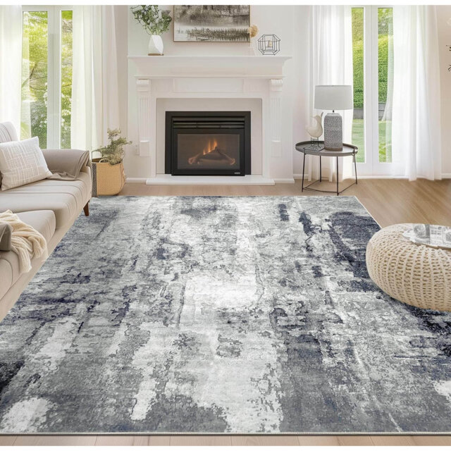 Modern Abstract Area Rug 160X230cm Washable Non-Slip Soft Carpet