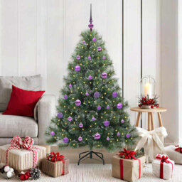 Artificial Christmas Tree with 150 LEDs Green PE and PVC