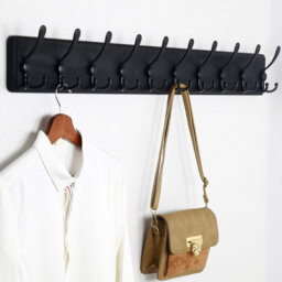 Coat Rack Wall Mounted Long, 98Cm Long,10 Tri Hooks For Hanging Coats,16 ââ Hole To Hole,Wood Coat Hooks Wall Mounted,Wall Coat Hanger,Hook Rack F