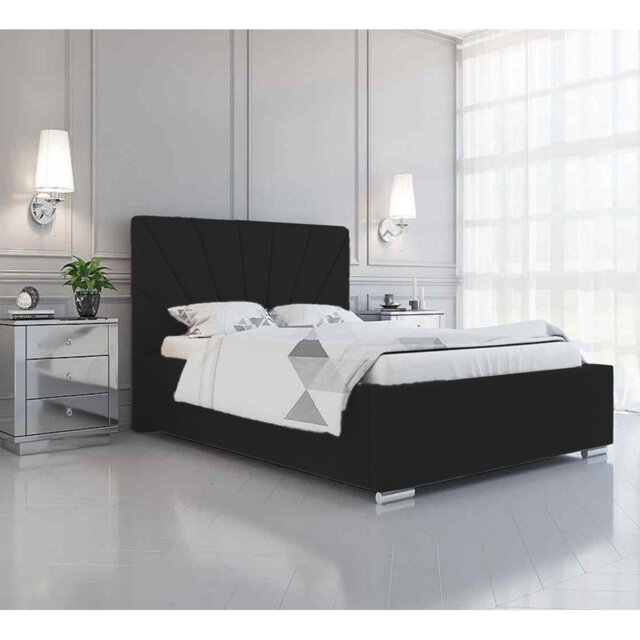 Sunrise Abubaker Upholstered Bed Frame - Plush Velvet with Headboard and Sprung Slats