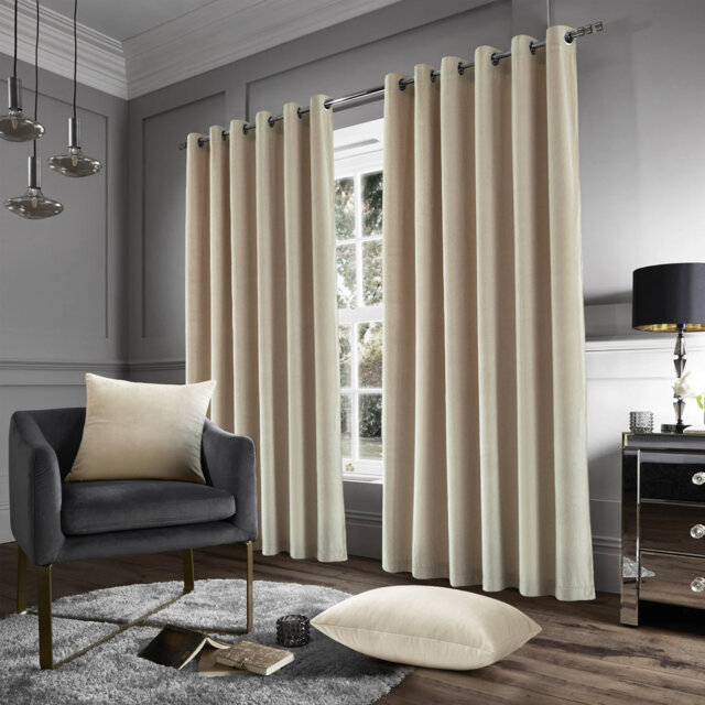 Stockholm Heavy Crushed Velvet Eyelet Sheer Curtains