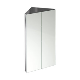 iBathUK Rehaus Wall Mounted Corner Bathroom Mirror Cabinet with 2 Door Storage Unit and Adjustable Glass Shelves, 780 x 450mm