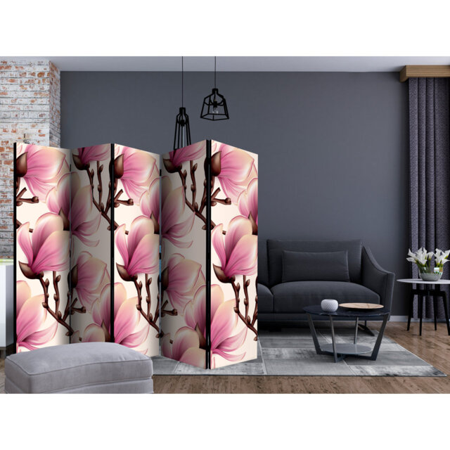 225cm W x 172cm H 5 - Panel One Sided Room Divider Folding Room Divider