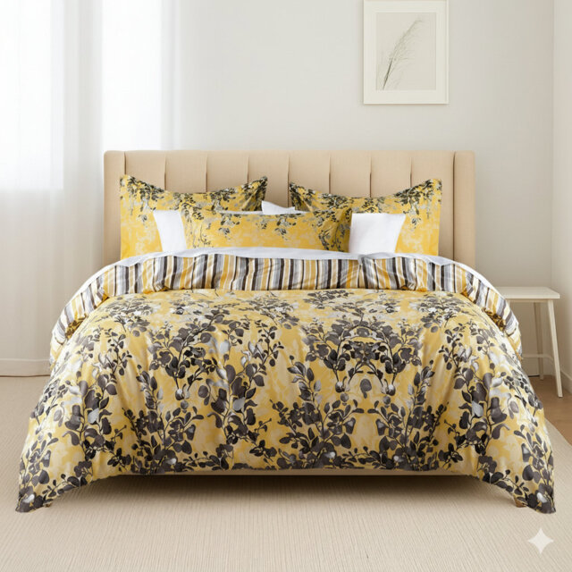 Soft Microfiber Printed Duvet Cover Set with Pillowcases