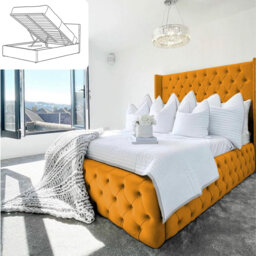 Ericka Chesterfield Ottoman Storage Bed - Deep Button-Tufted Velvet Upholstered Bed Frame
