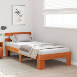 Vidaxl Bed Frame With Headboard Solid Wood Pine