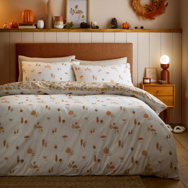 D & D Autumn Foliage Duvet Cover Set Natural
