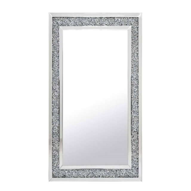 Chubbuck Glass Framed Wall Mounted Accent Mirror in Silver