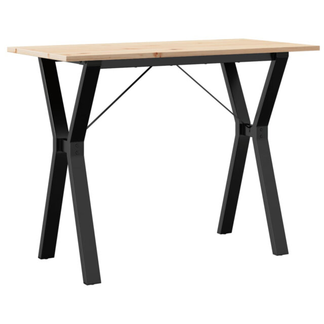 vidaXL Dining Table Y-Frame Solid Wood Pine and Steel
