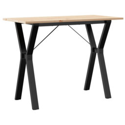 vidaXL Dining Table Y-Frame Solid Wood Pine and Steel