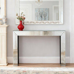 Jasmic 120cm Mirrored Glass Console Table For Entryway Hallway Living Room Furniture