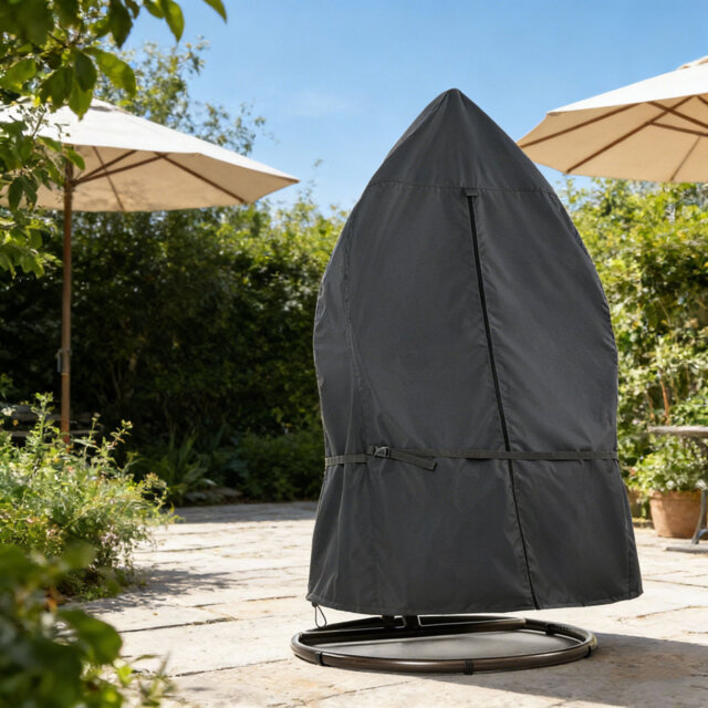Outdoors Grey Egg Chair Cover Heavy Duty Waterproof Garden Circle Chair Covers Swing Chair 114 x 178cm