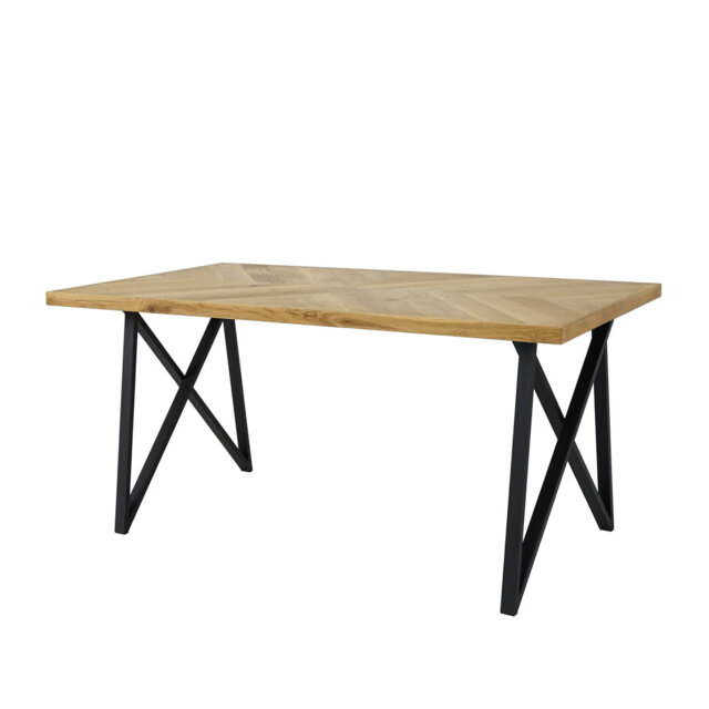 Florian Oak Metal Base Dining Table