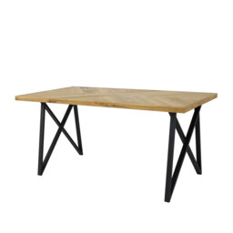 Florian Oak Metal Base Dining Table