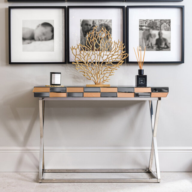 Allport 110cm Glass Top Console Table