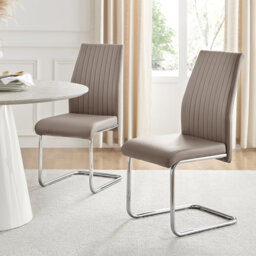 Scottsmoor Modern High Gloss & Glass Dining Table with 4 Luxury Faux Leather Chairs