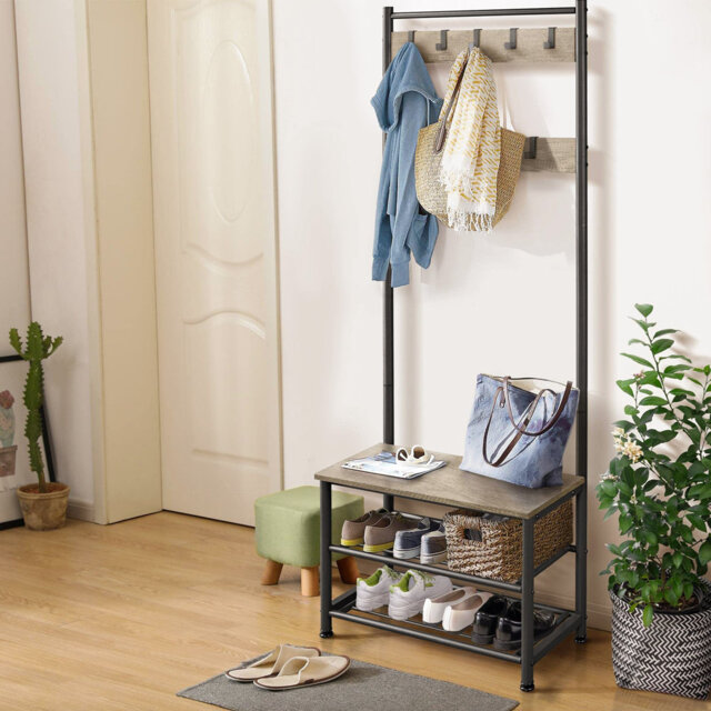 Iron Freestanding 9 - Hook Coat Rack