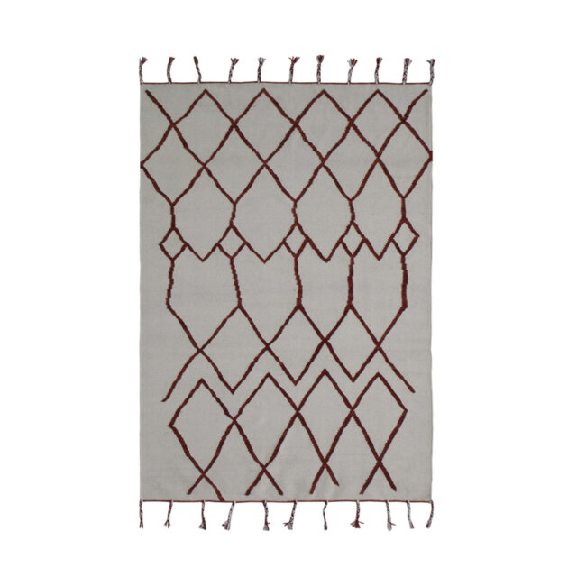 Trumbull Hand Knotted Kilim Wool Ivory Area Rug