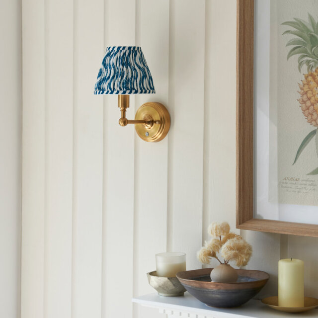 Burley Rechargeable LED Rechargeable and Ripple 16cm coral pink shade Wall Sconce