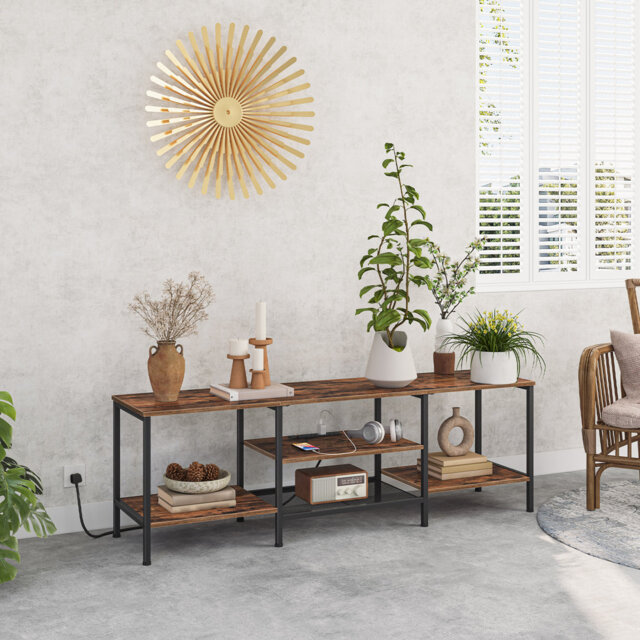 Tv Stand Unit, Tv Cabinet With Open Storage Shelves Cabinet