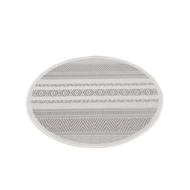 Indoor and outdoor rug, round, beige, flatweave