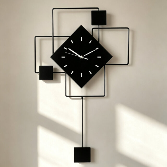 Geometric Acrylic Decorative Wall Clock, Modern Minimalist Wall Timepiece with Metal Hands and Silent Quartz Movement, Stylish Wall Decor for Living R