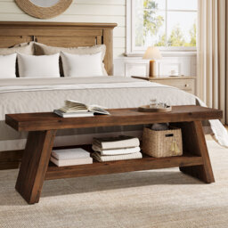 Solid Wood Storage Bench