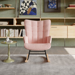 Teddy Fleece Rocking Chair With Wingback