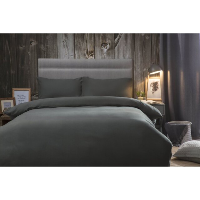 Cotton Solid Colour Duvet Cover Set with Pillowcases Included