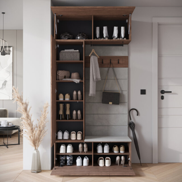Hall Tree 115cm Wide with Shoe Storage