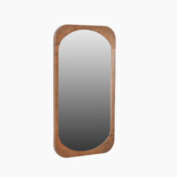 Finlay Mango Wooden Medium Rectangle Decorative Wall Mirror With Smooth Edges - Mid-century Design