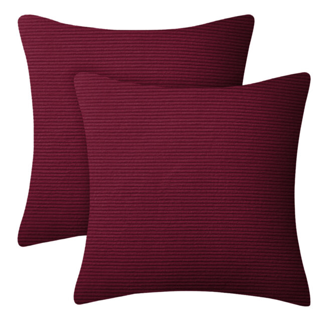 Striped Heavy Crushed Velvet Cushion Cover (Set Of 2)