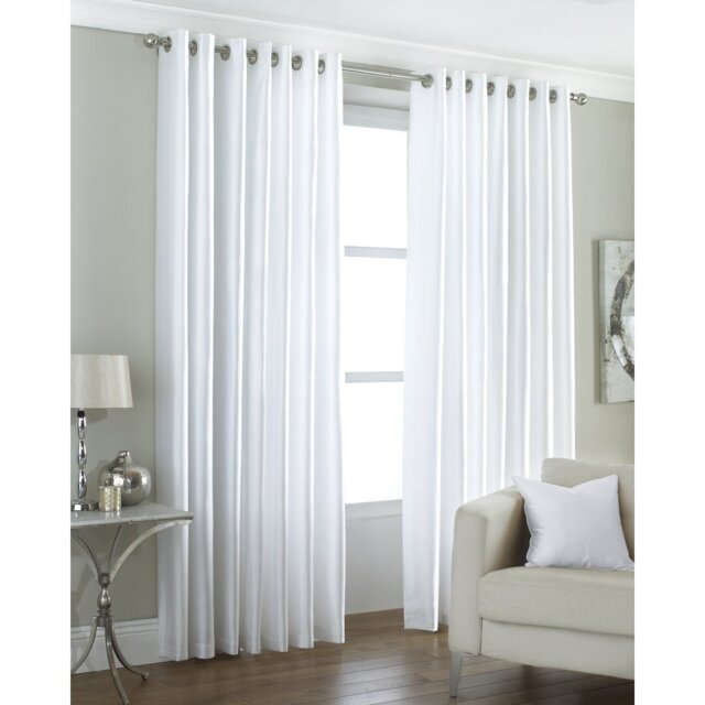 Polyester Semi Sheer Grommet/Eyelet Curtain Pair