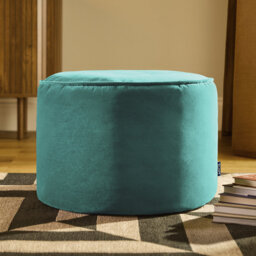 icon Milano Velvet Bean Bag Pouffe Forest Green Large Velvet Footstools