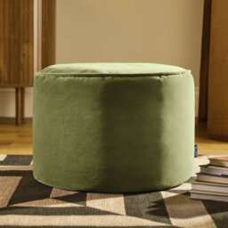 icon Milano Velvet Bean Bag Pouffe Forest Green Large Velvet Footstools