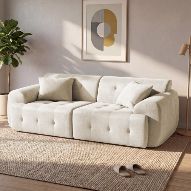 2 Seater Fabric Corner Sectional
