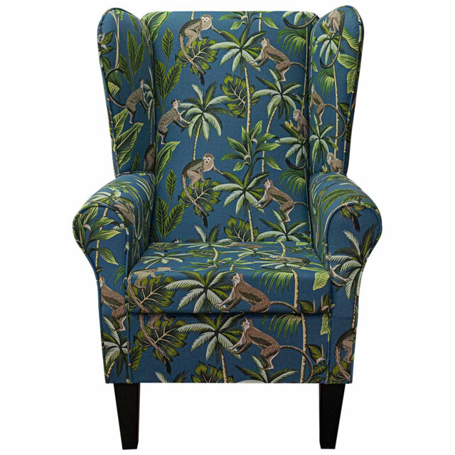 79Cm Wide Cotton Wingback Chair