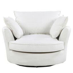 Barga Faux Leather Swivel Accent Chair