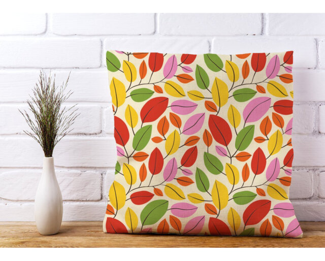 Emmeline Autumn Leaves Floral Scatter Cushion with Filling