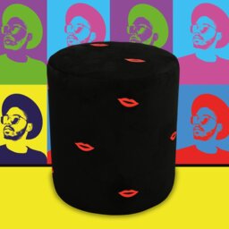 Pop Art 40cm Wide Round Pouf Ottoman