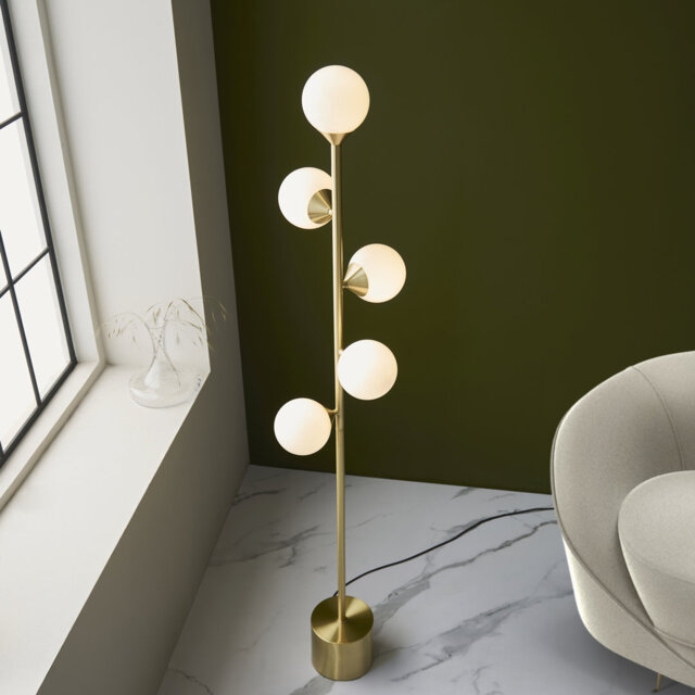 Bendeguz 151.5 cm Satin Brass Tree Floor Lamp