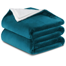 Haffa Reversible Sherpa Fleece Throw Blanket - Ultra-Soft, Warm & Cozy Comfort for All Seasons
